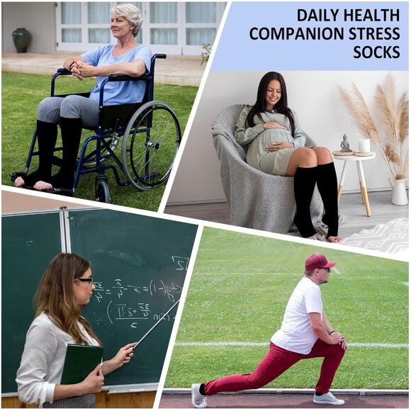 Plus Size Compression Socks: Open Toe Wide Calf Compression Socks for Women and - Picture 5 of 6